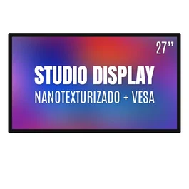Apple Studio Display MFF24YP/A - Monitor 27" Retina 5K, Cristal Nano-Texturizado, Cámara Center Stage 12MP, Altavoces Integrados, Compatibilidad VESA